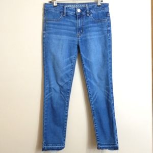 American Eagle Hi-Rise Jegging Crop Super Stretch Jeans Women's Size 4 Raw Hem